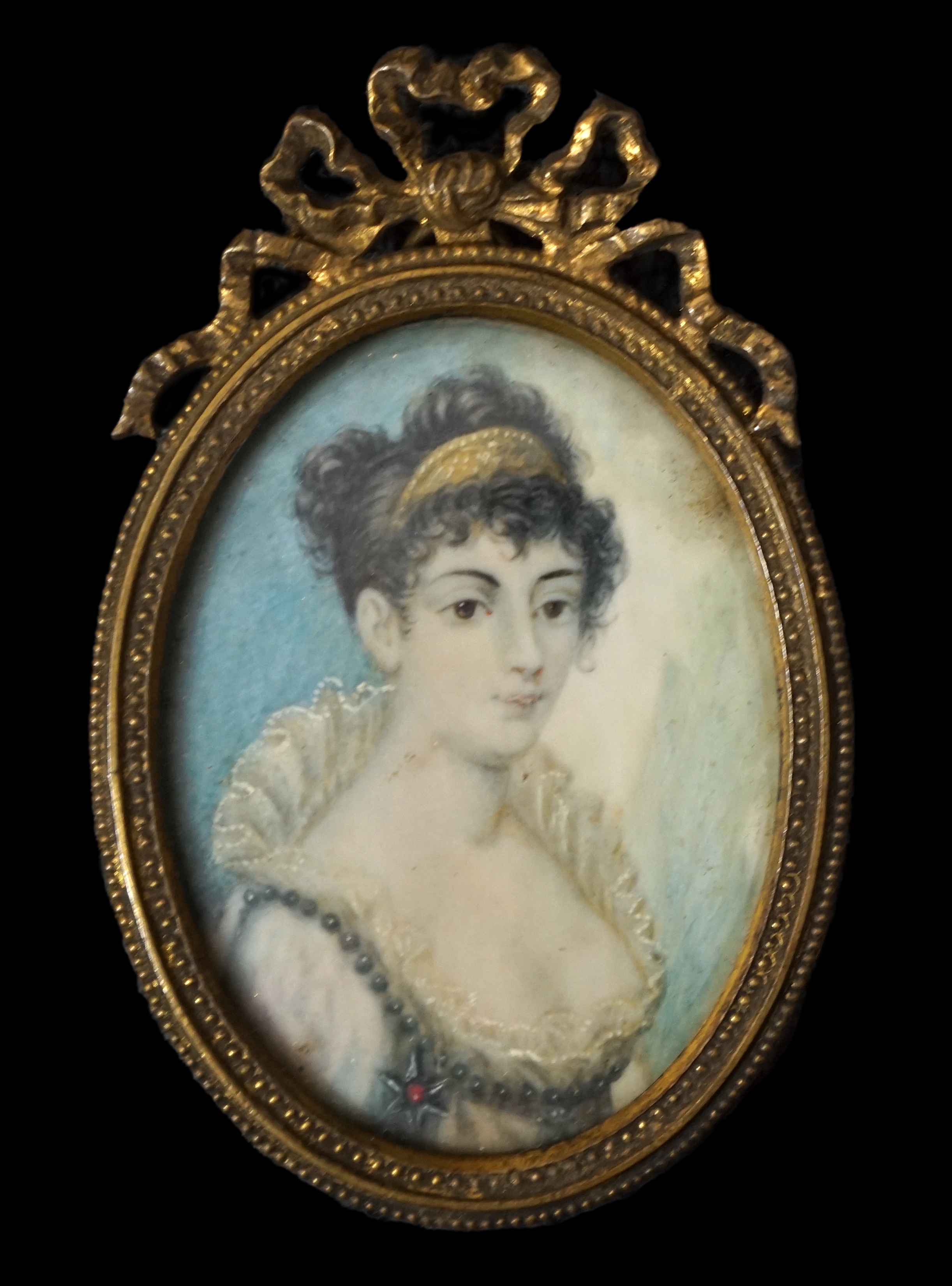 Late 19th century French School, Portrait miniature of Empress Josephine, watercolour on ivory, 7 x 5cm. CITES Submission reference WQDYQX9M